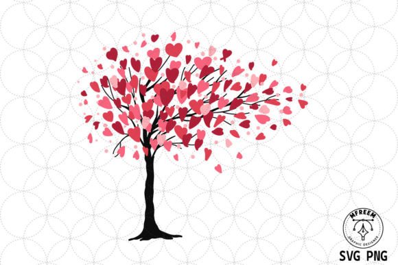 Red Heart Tree Valentine Day Sublimation